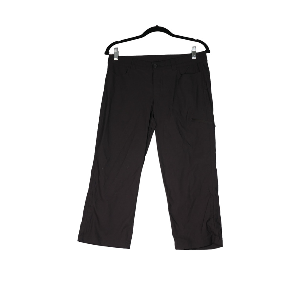 Eddie Bauer Performance Capri Pants Womens 8 Charcoal Gray Hike Athletic Pockets
